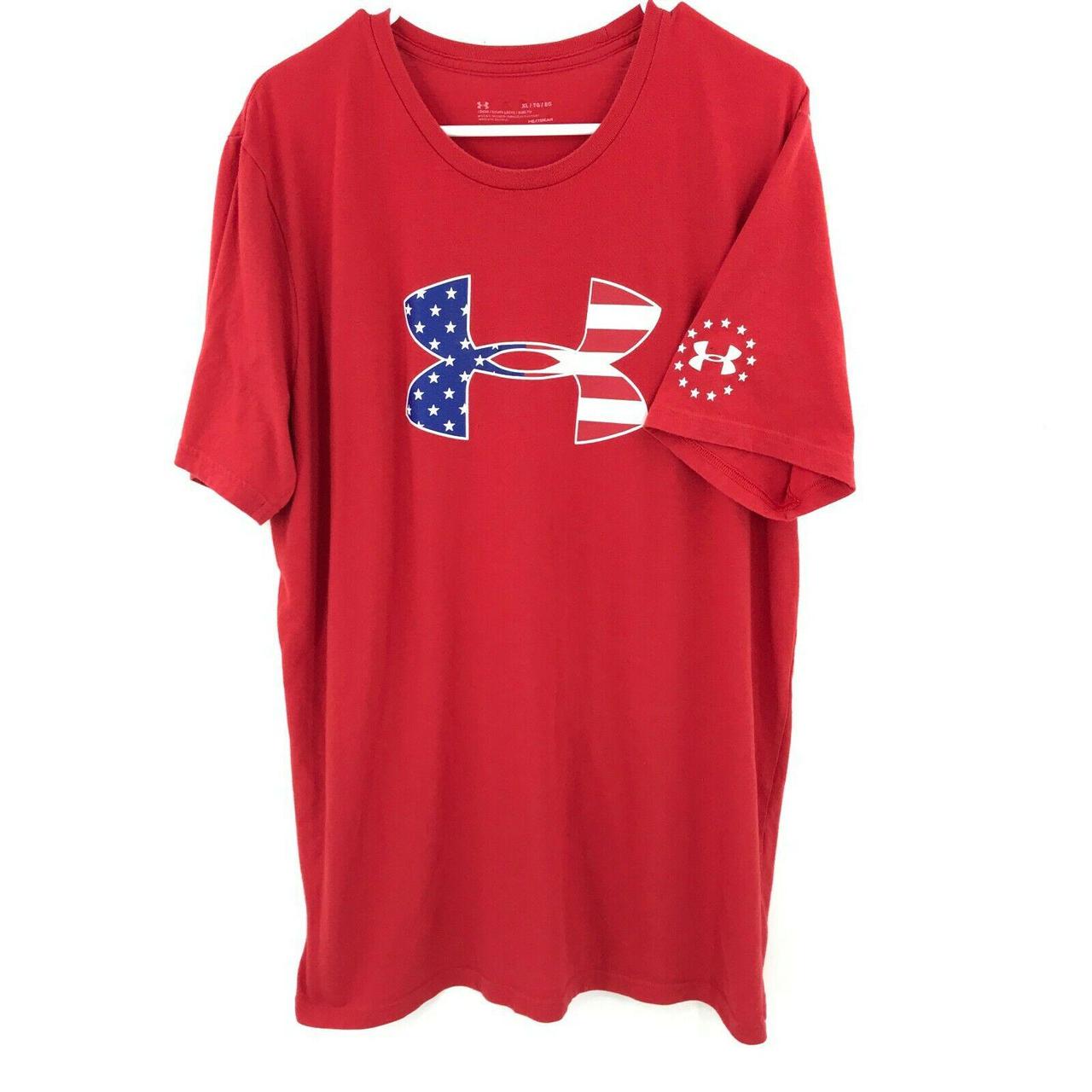 under armour red white and blue shirt