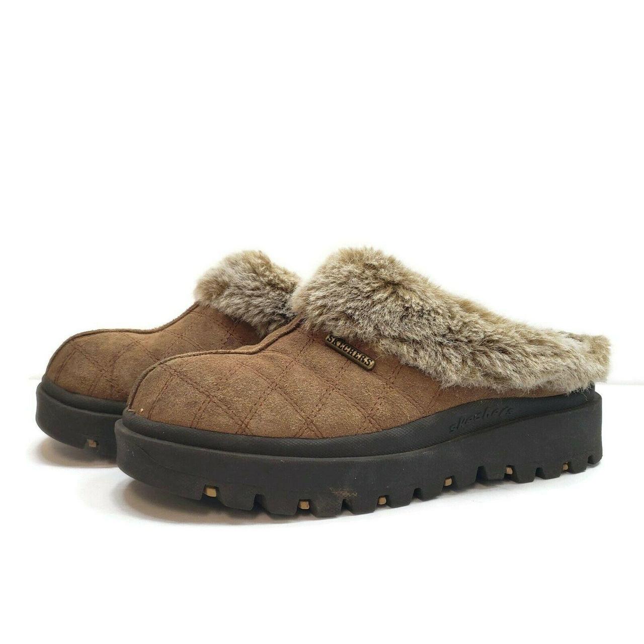 skechers fur lined slip on shoes