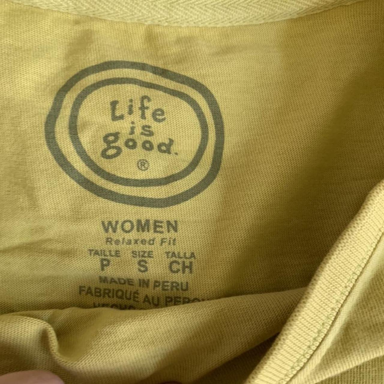 Life Is Good Women S Green And Yellow Shirt Depop