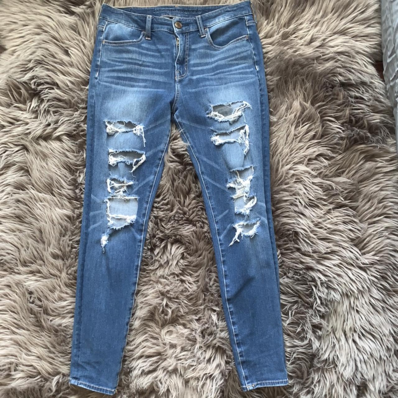 american eagle “dream jean” high-waisted ripped... - Depop