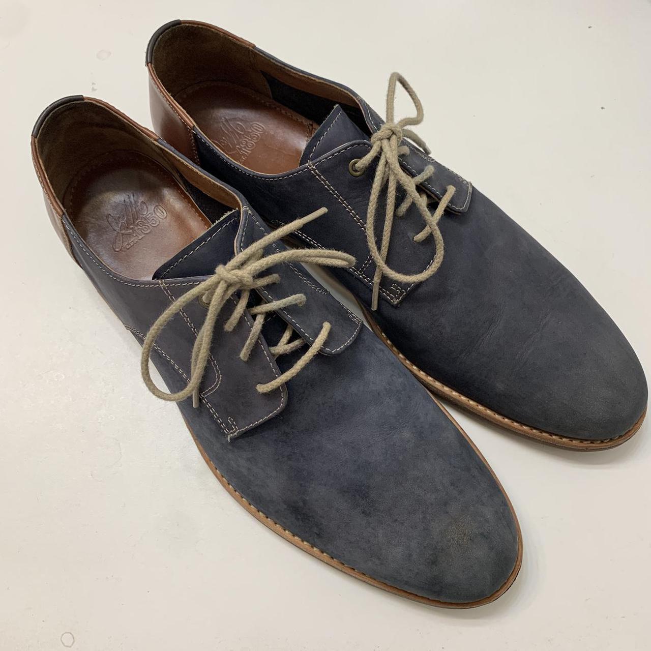 johnston and murphy blue suede shoes