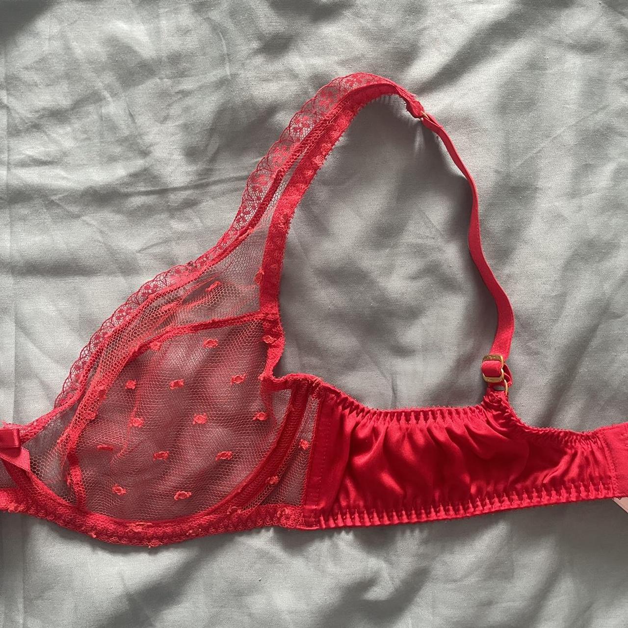 agent provocateur red lace bra, only worn a few... - Depop