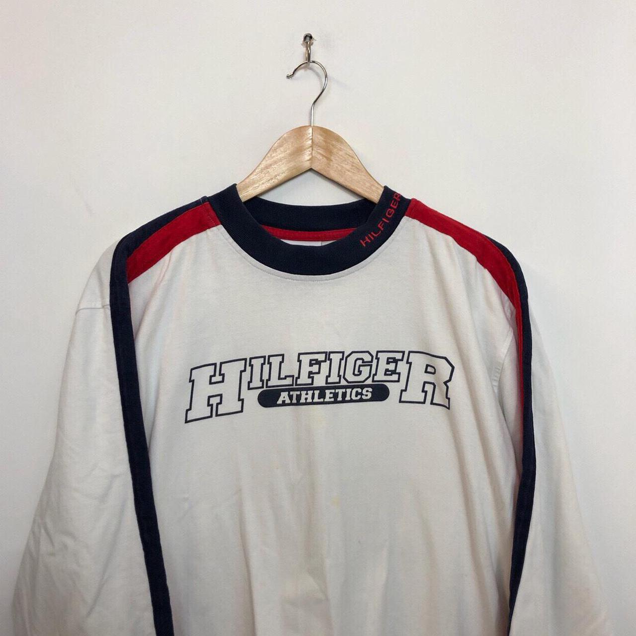 Tommy Hilfiger Athletic White Long Sleeve Sweatshirt... - Depop