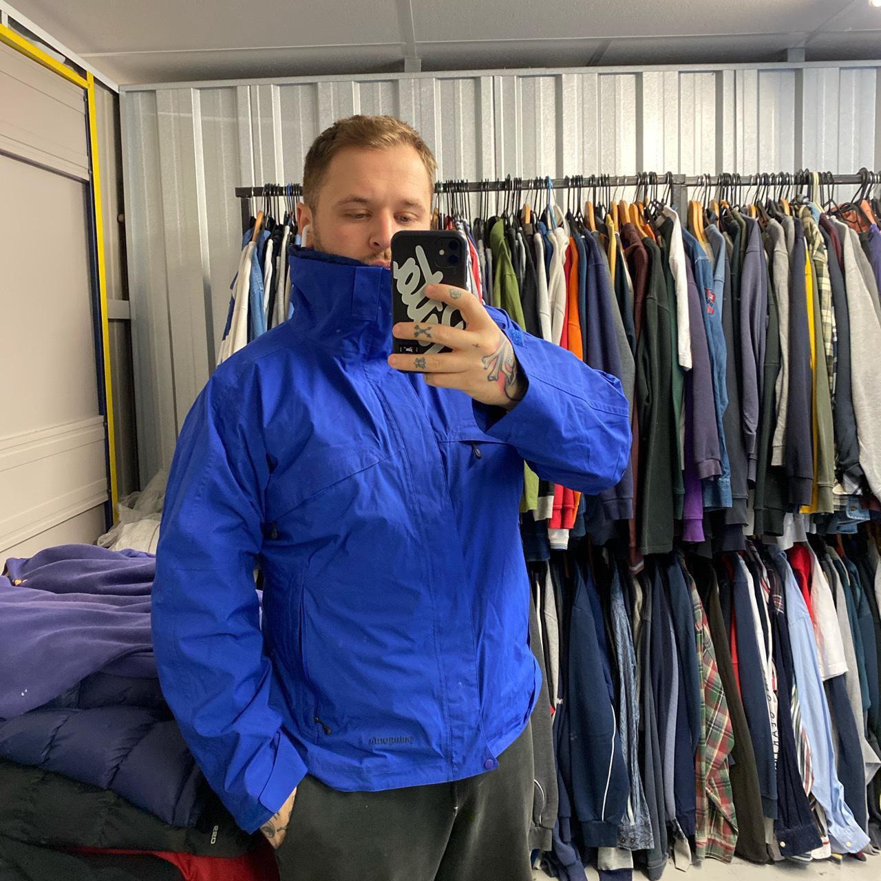 Patagonia Royal Blue Waterproof Windbreaker Jacket... Depop