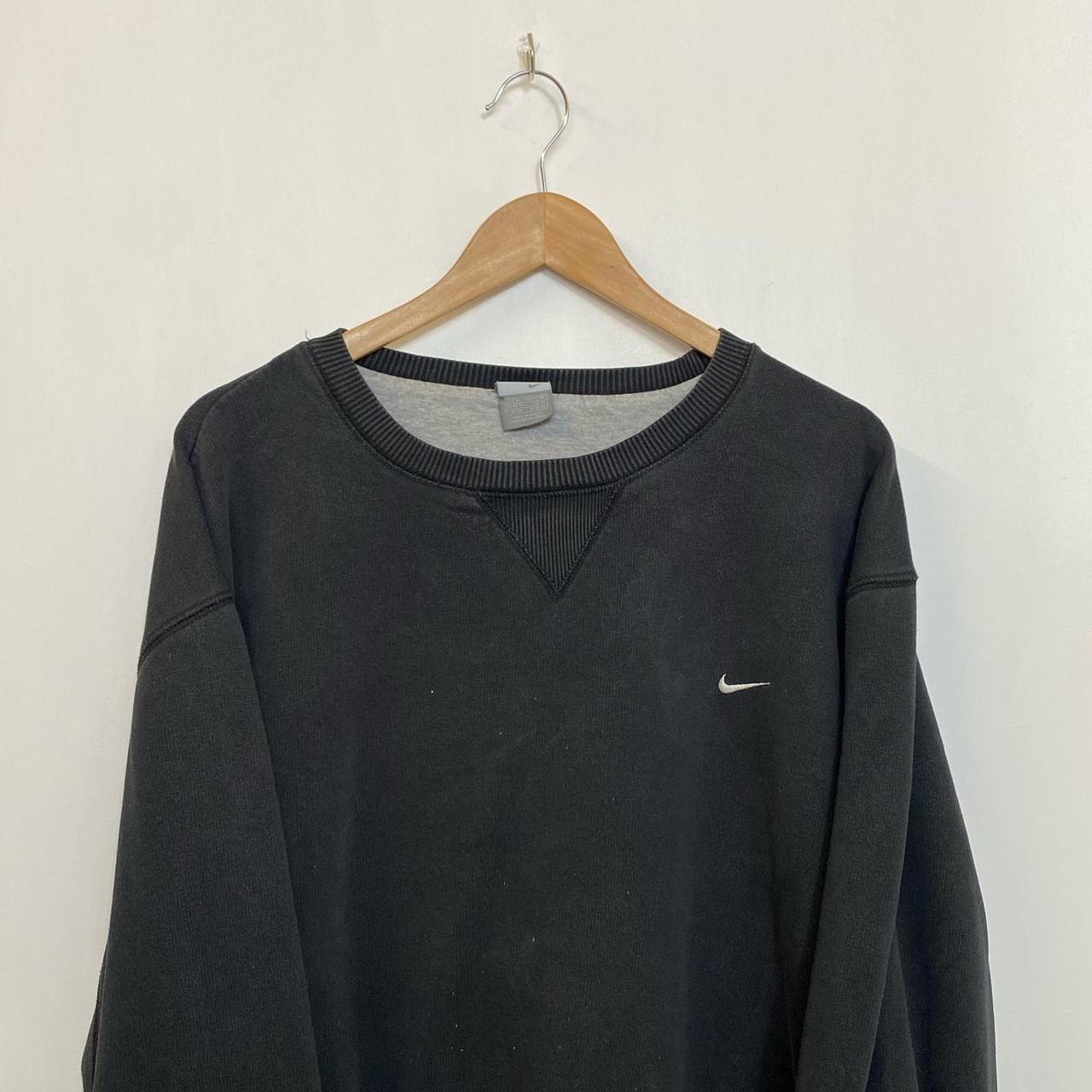 00’s Nike Black Embroidered Swoosh Pullover... - Depop