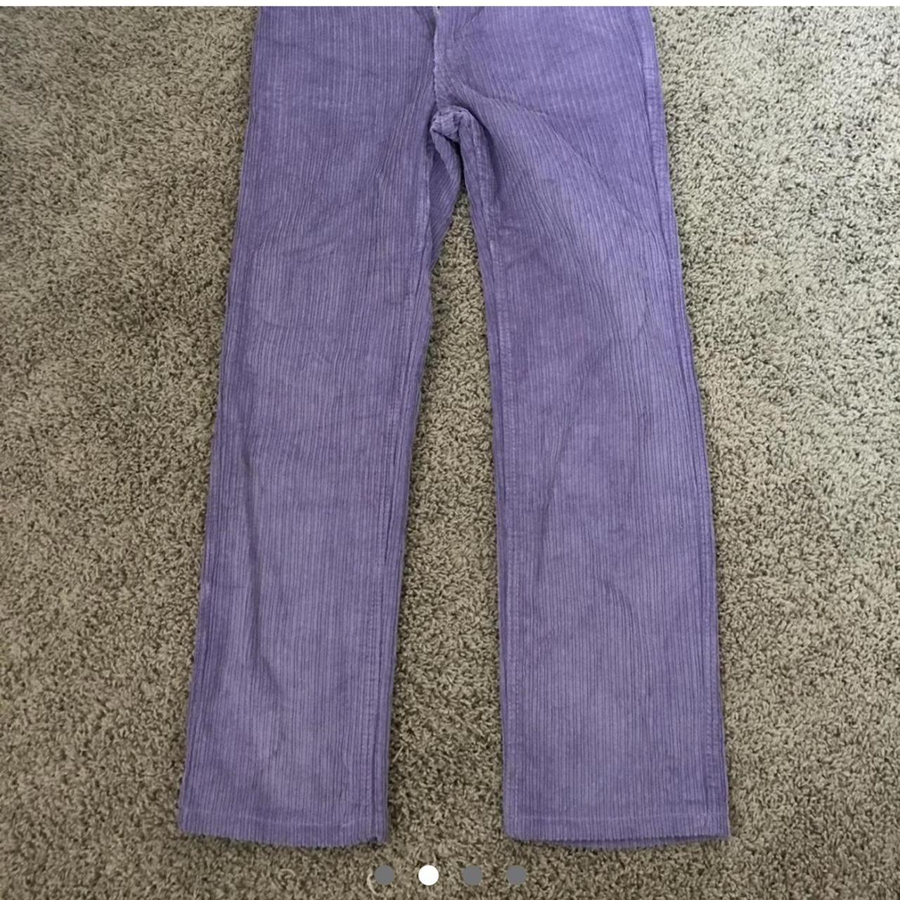 BoohooMAN Slim Flare Acid Wash Corduroy Trouser in Purple for Men | Lyst
