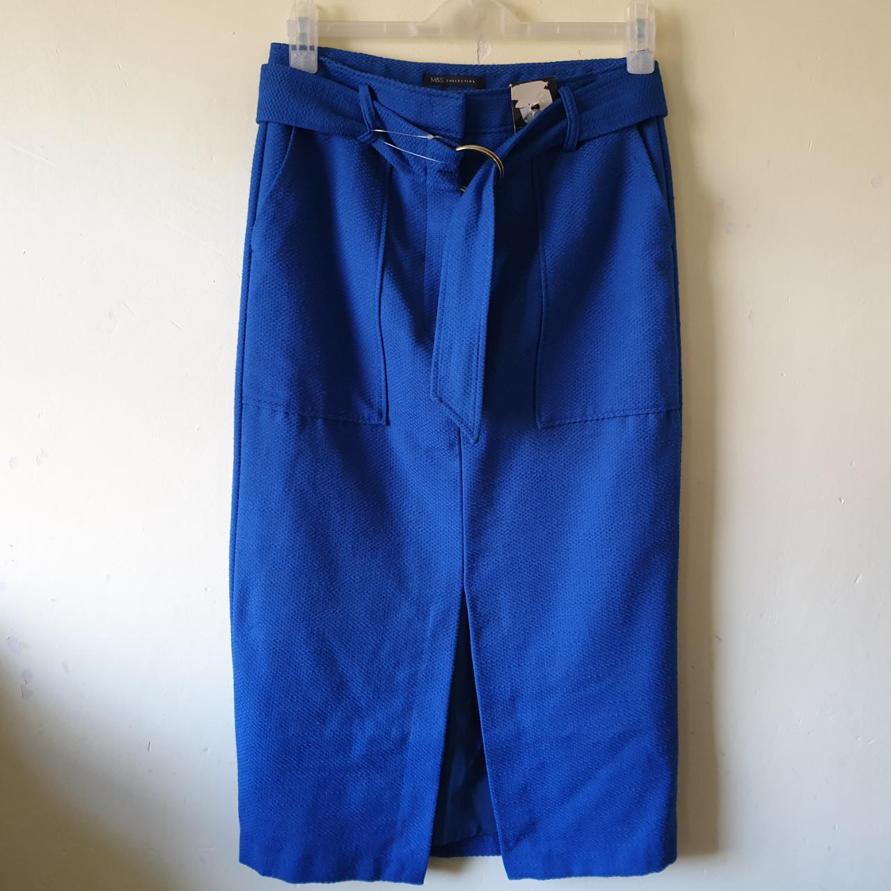 Marks & Spencer Women's Blue Skirt | Depop