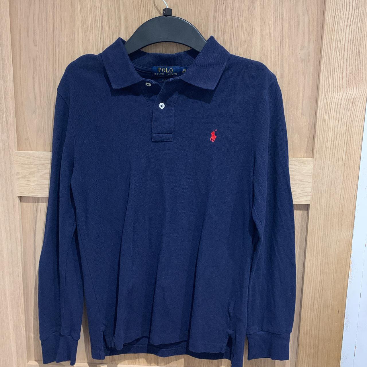 Ralph Lauren Navy polo shirt Size Age 14 - 16 boys... - Depop