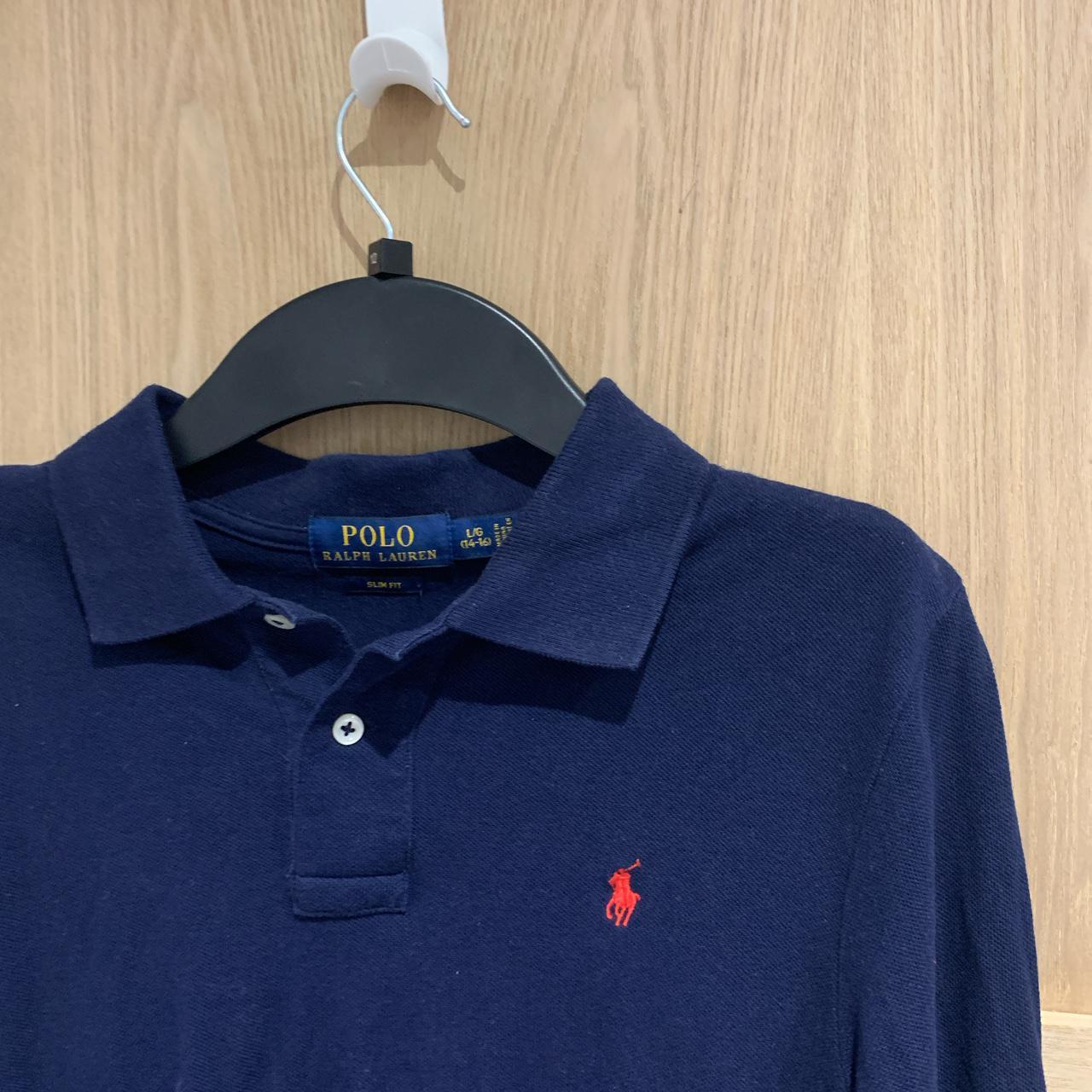 Ralph Lauren Navy polo shirt Size Age 14 - 16 boys... - Depop