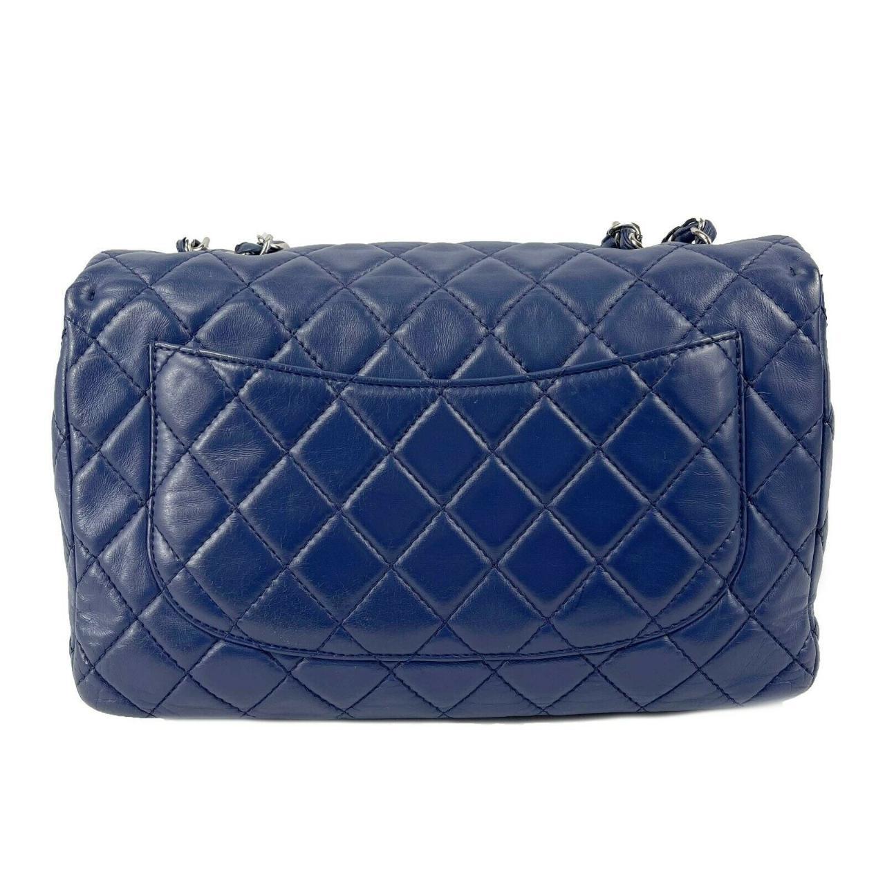 CHANEL - Classic 08 Single Flap Bag - Blue Quilted
