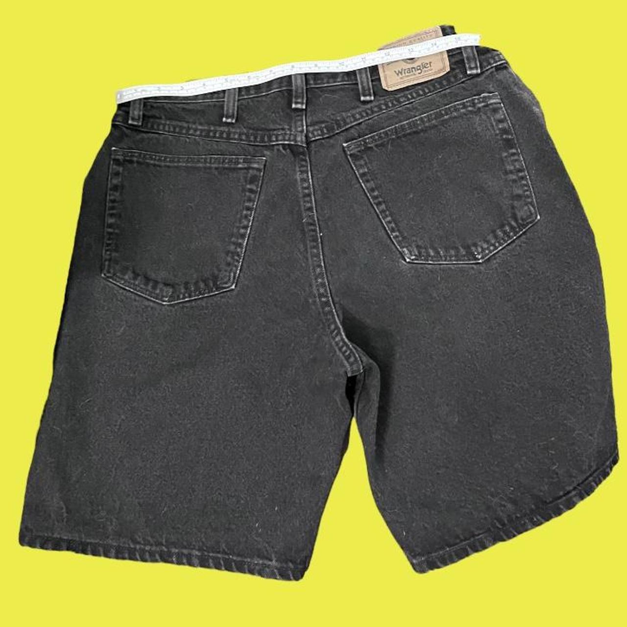 wrangler-black-jean-shorts-size-35-in-great-depop