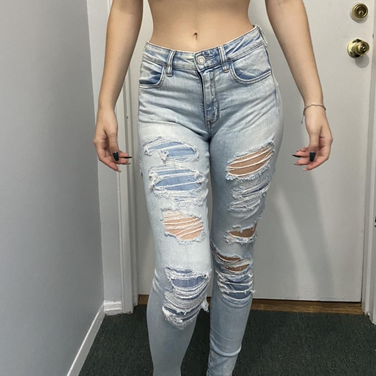 super cute distressed skinny butt lifting... - Depop