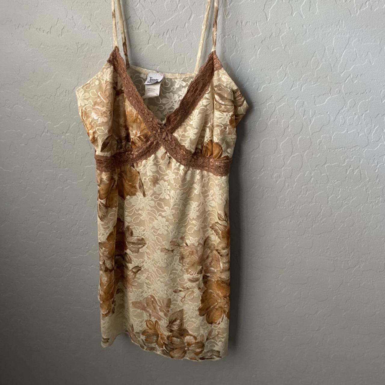 Teenie Weenie Small Floral Tank Top. It has a sheer... - Depop