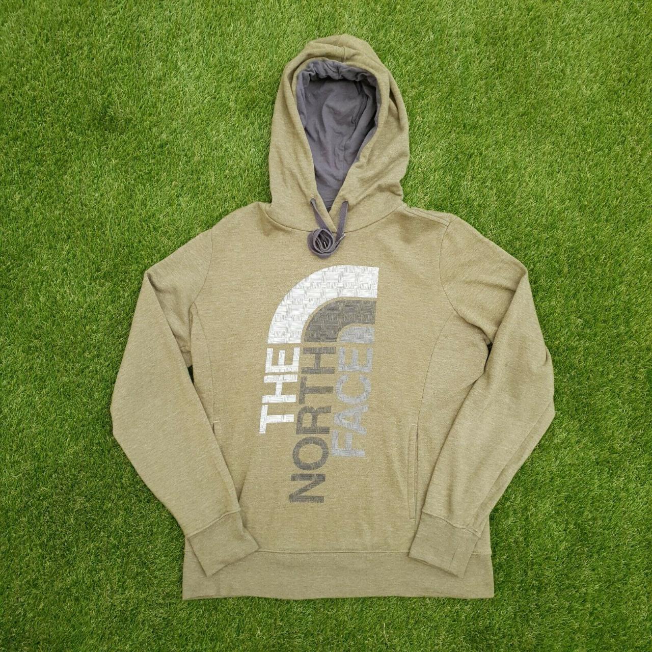 khaki green north face hoodie