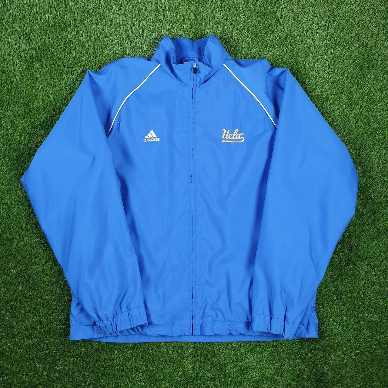 Vintage Adidas blue windbreaker jacket, in blue... - Depop