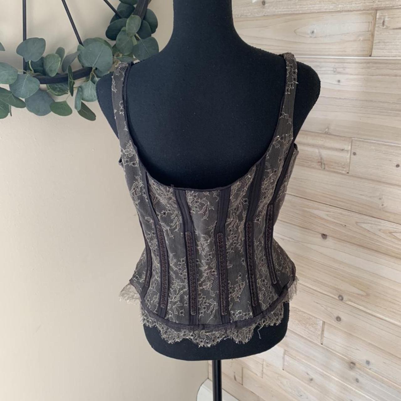 Fairy grunge corset top , Elie tahari olive green