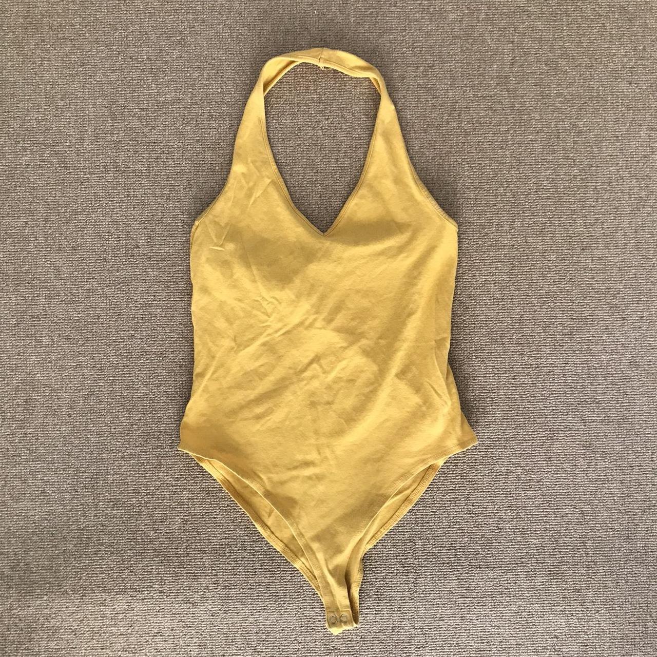 Forever 21 Women's Yellow Bodysuit | Depop