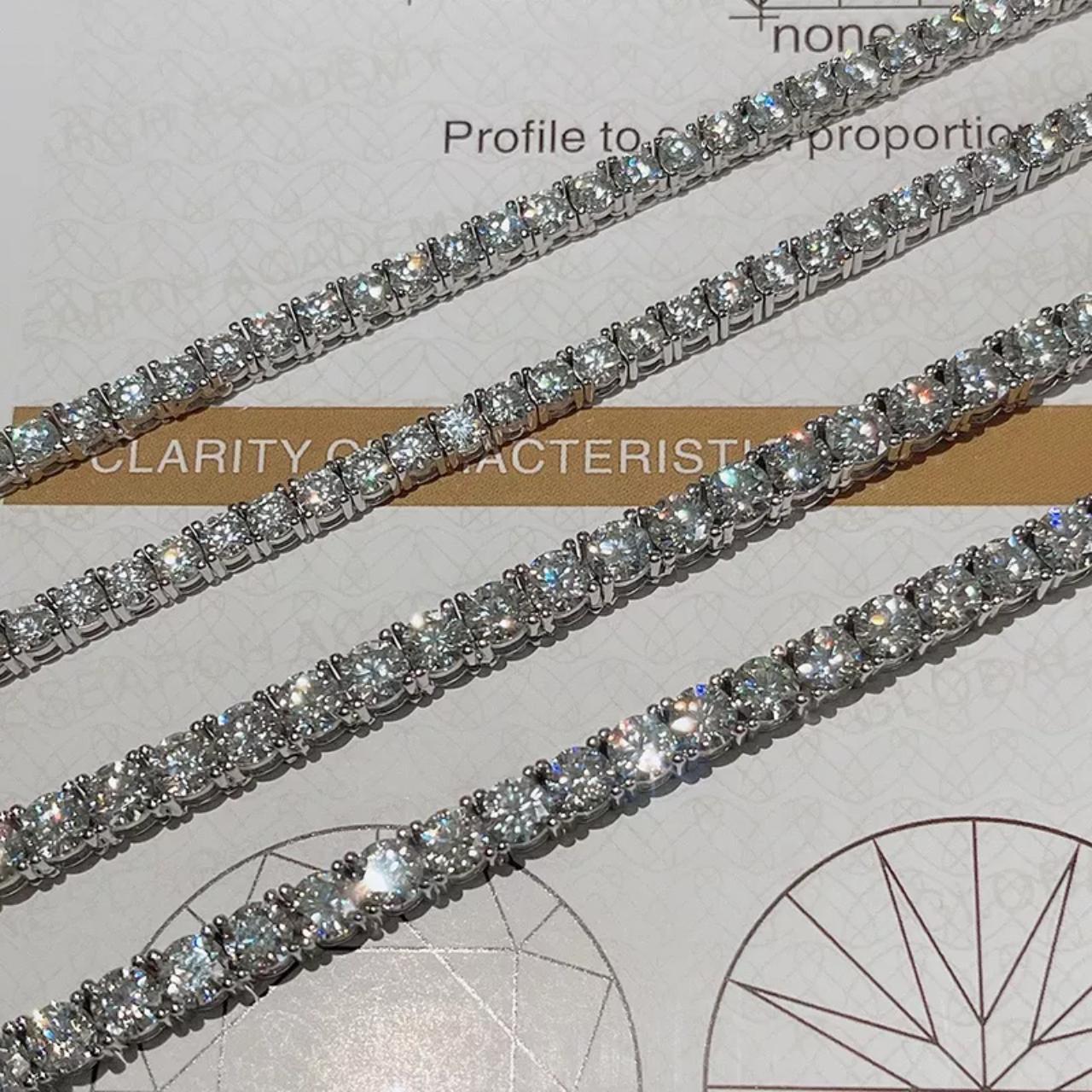 VVS1 Moissanite Diamond Tennis Chain 3-5mm 925... - Depop