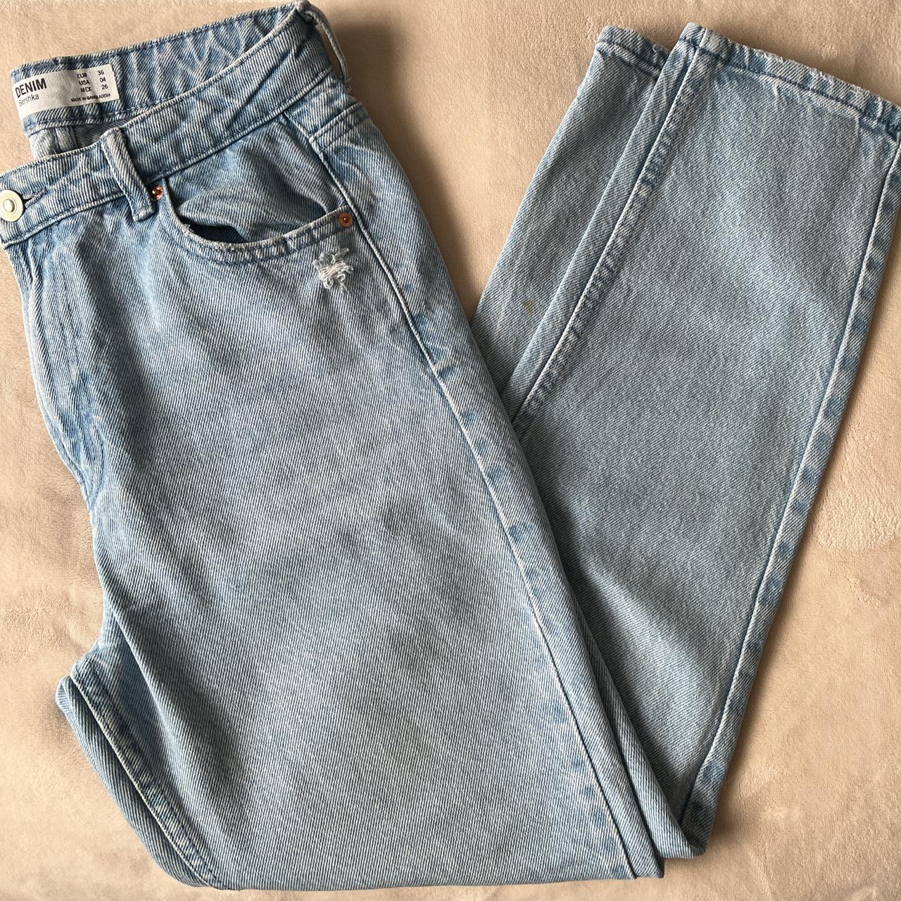 Bershka Mom Jeans - Blue - Size 8 Bershka blue... - Depop