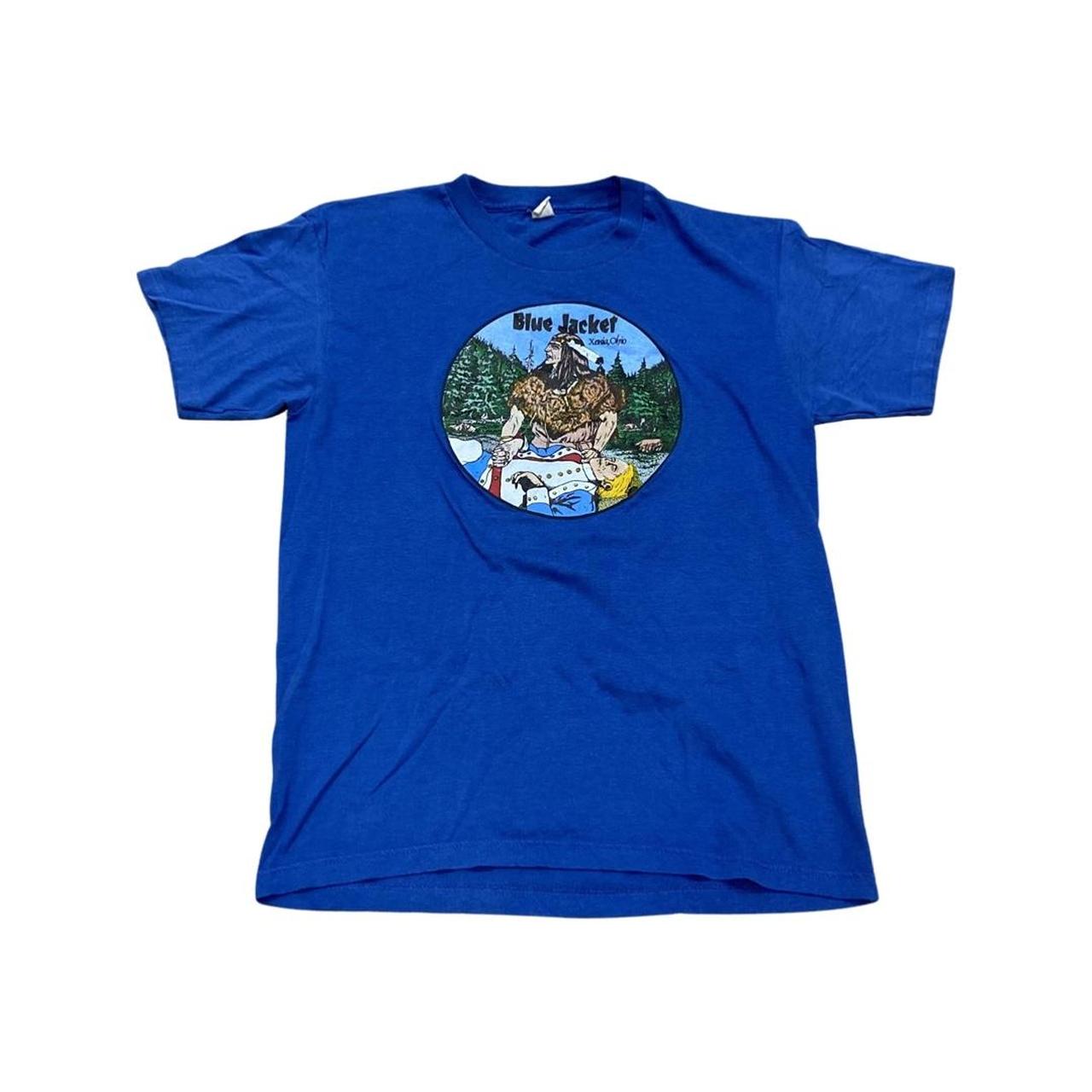 VINTAGE 80S MADE IN USA BLUE JACKET XENIA OHIO... Depop