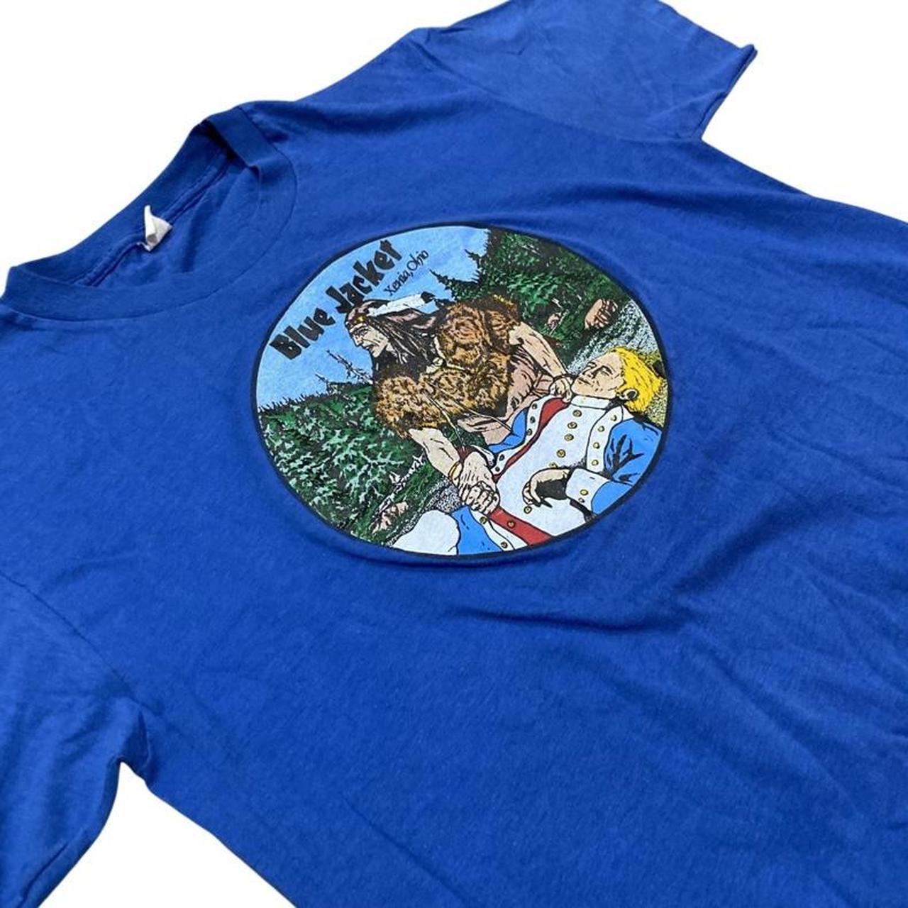 VINTAGE 80S MADE IN USA BLUE JACKET XENIA OHIO... Depop