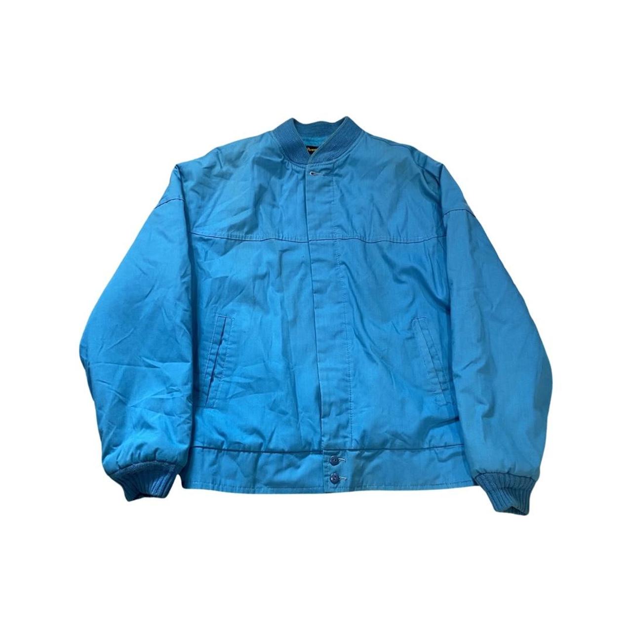 VINTAGE POWDER BLUE BOMBER JACKET -70s -MADE IN... - Depop