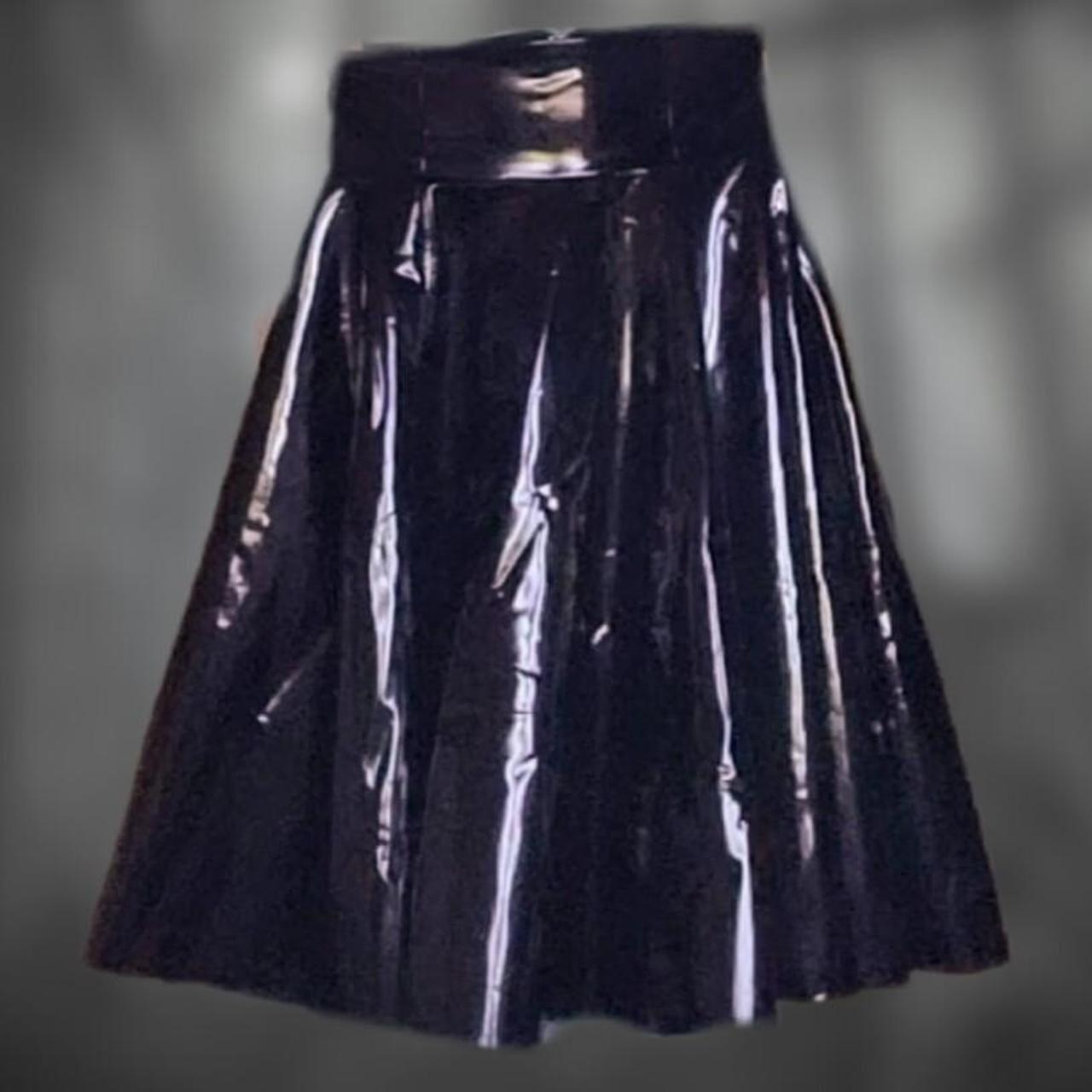 🖤 PVC High-Waisted Skirt 🖤 - High waisted skater... - Depop