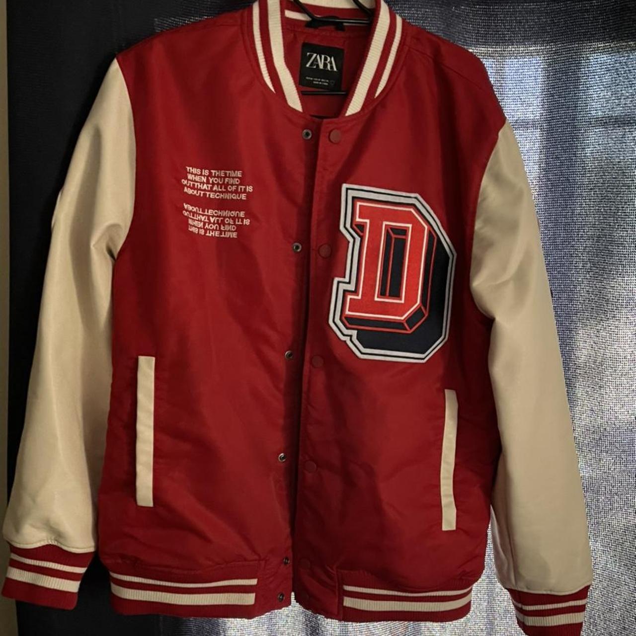 Zara Men's Red and White Jacket | Depop