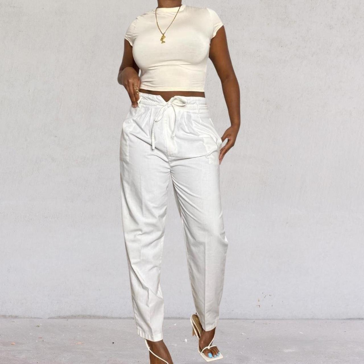 Vintage White Pants 50s Trousers With A Triangle Depop   P0 