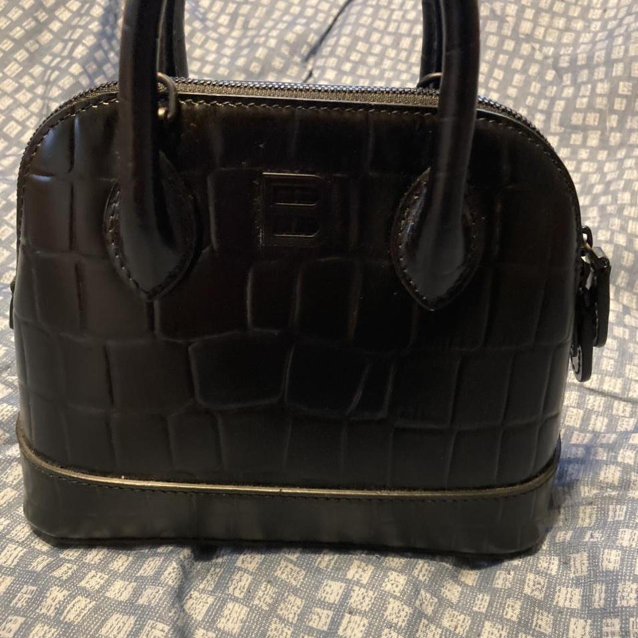 Balenciaga XXS Ville Croc-Embossed Leather Top Handle Bag