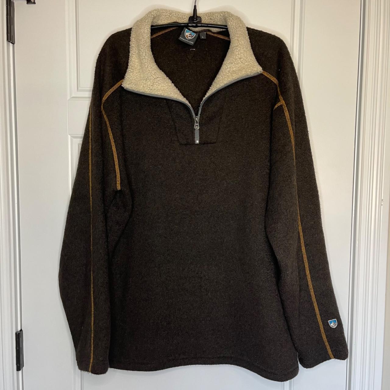 VGUC Kuhl Europa 1/4 Zip Sweater Charcoal (Brown,... - Depop