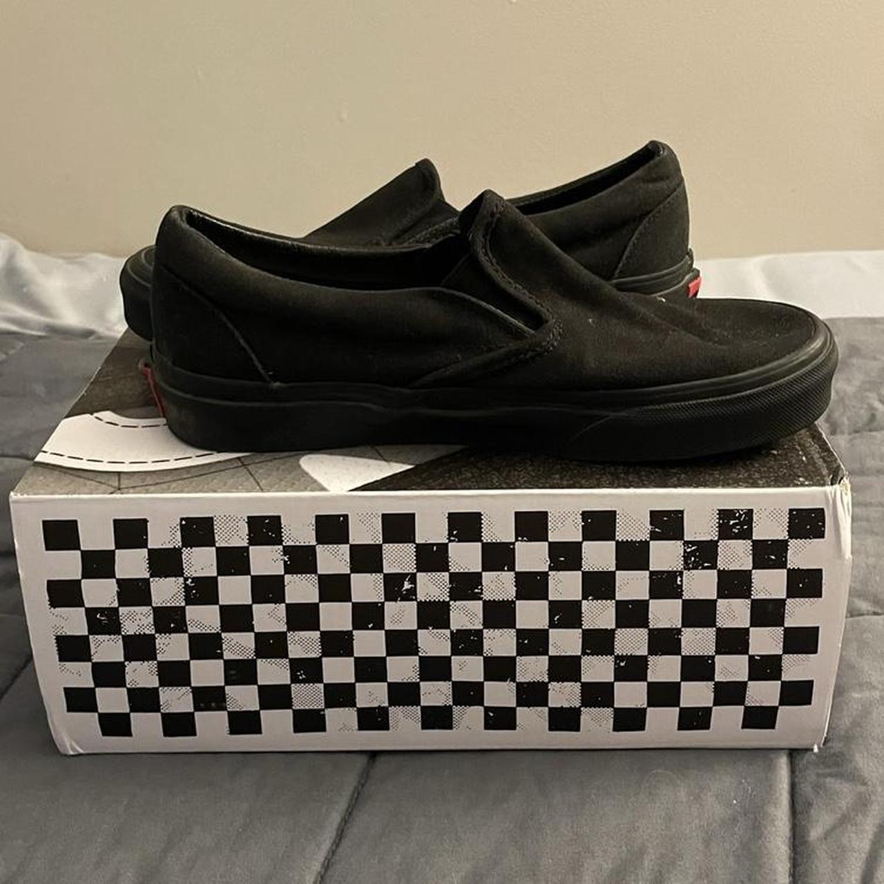 VANS All black slip ons size 5 womens / 3.5 mens... Depop