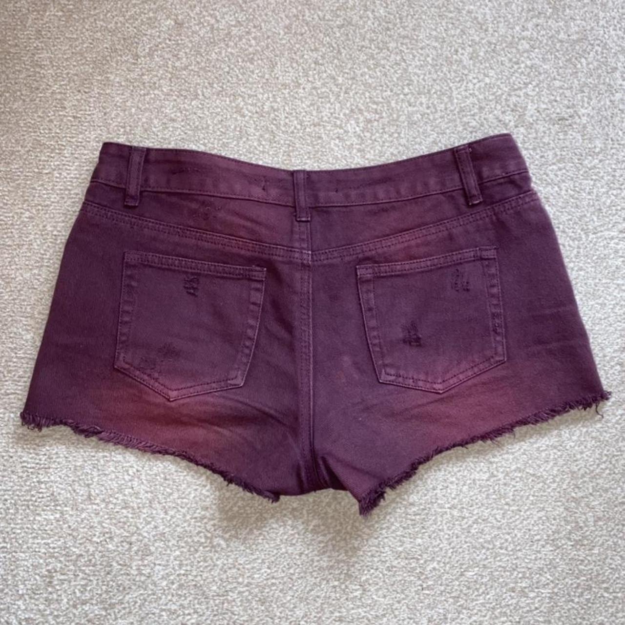 💜 New Look Purple / Burgundy Hotpants Shorts 💜 💜... - Depop