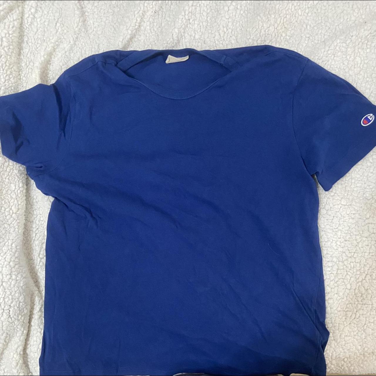 Champion blank blue shirt Size L - Depop