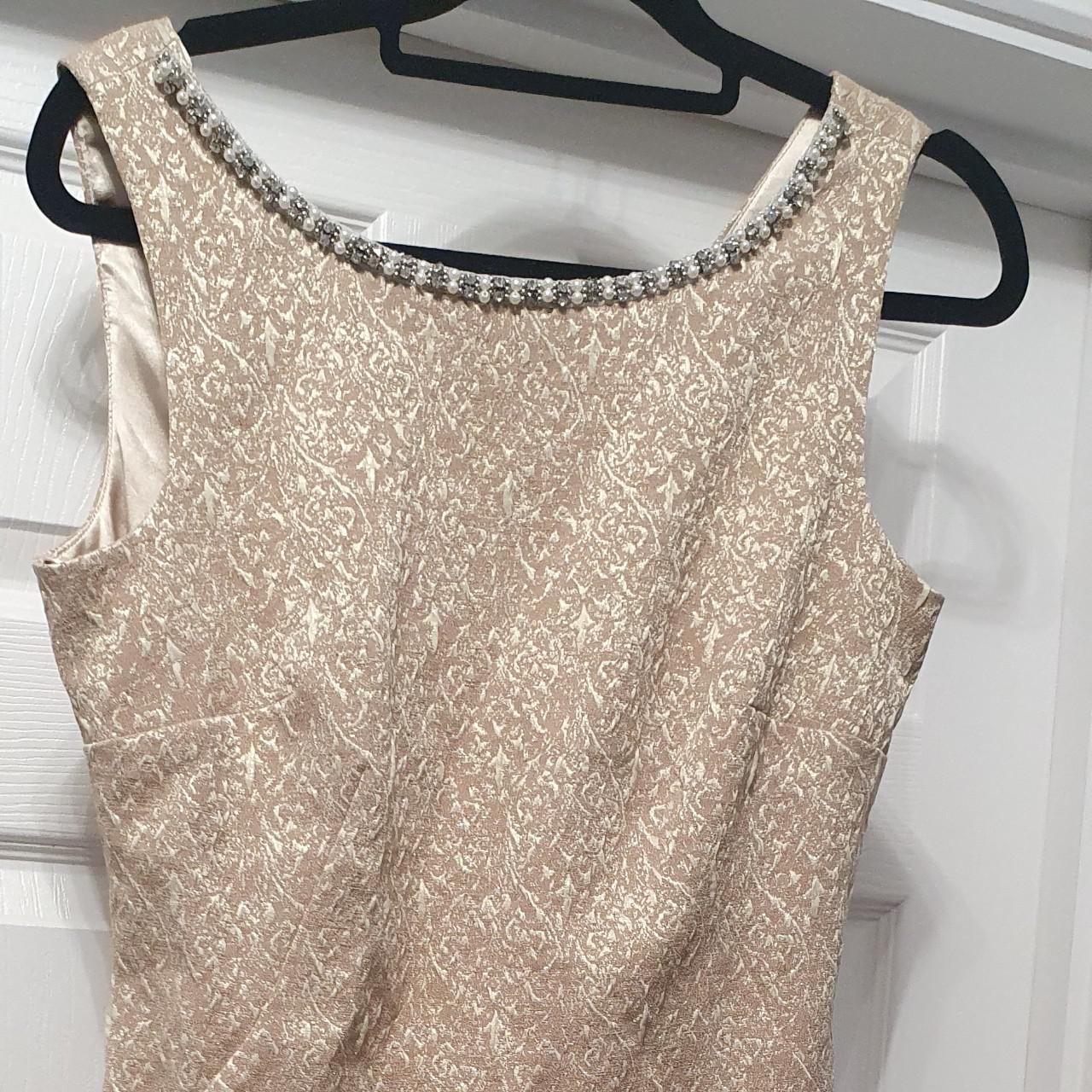 Monsoon Shift Dress Gold Beige Cream With - Depop