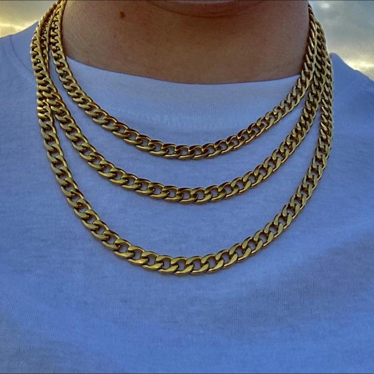 Men’s Gold Cuban chain 18K Gold Plated Cuban... - Depop