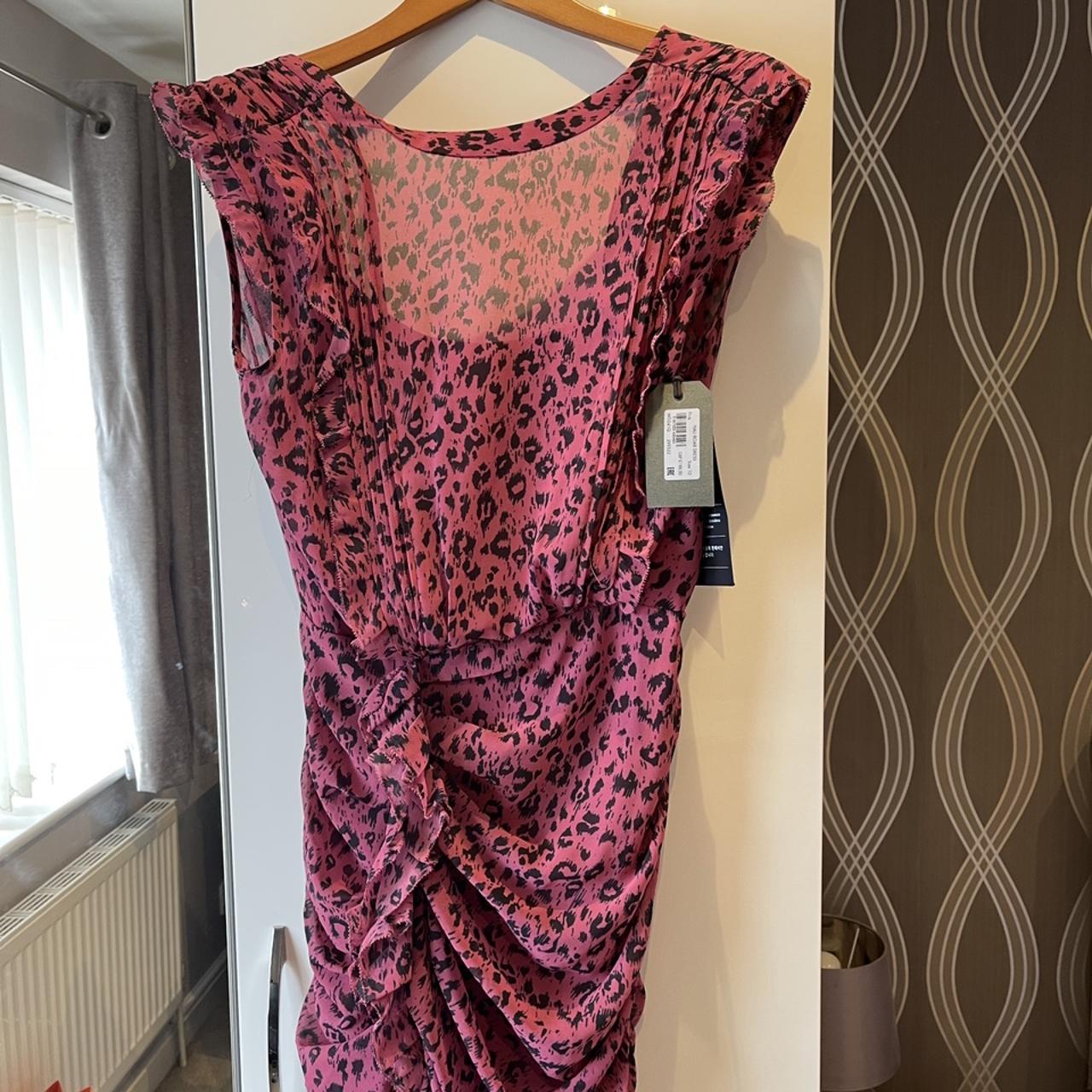 All saints outlet pink leopard dress