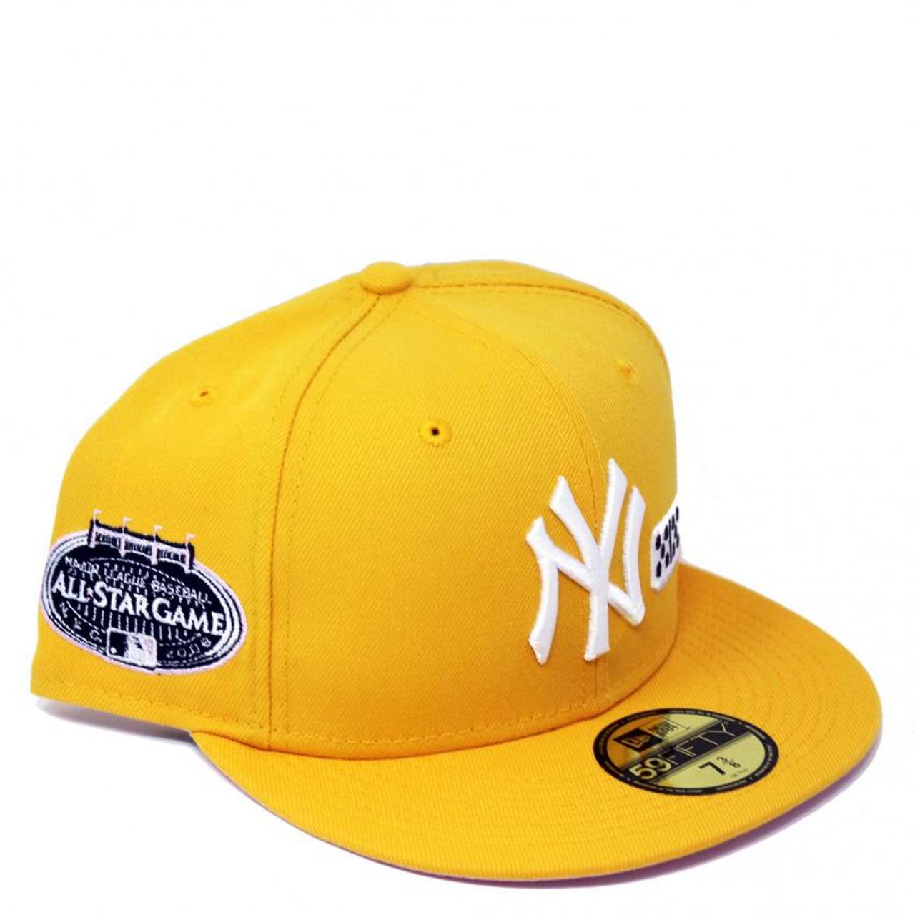 New Era Men's Yellow and White Hat | Depop