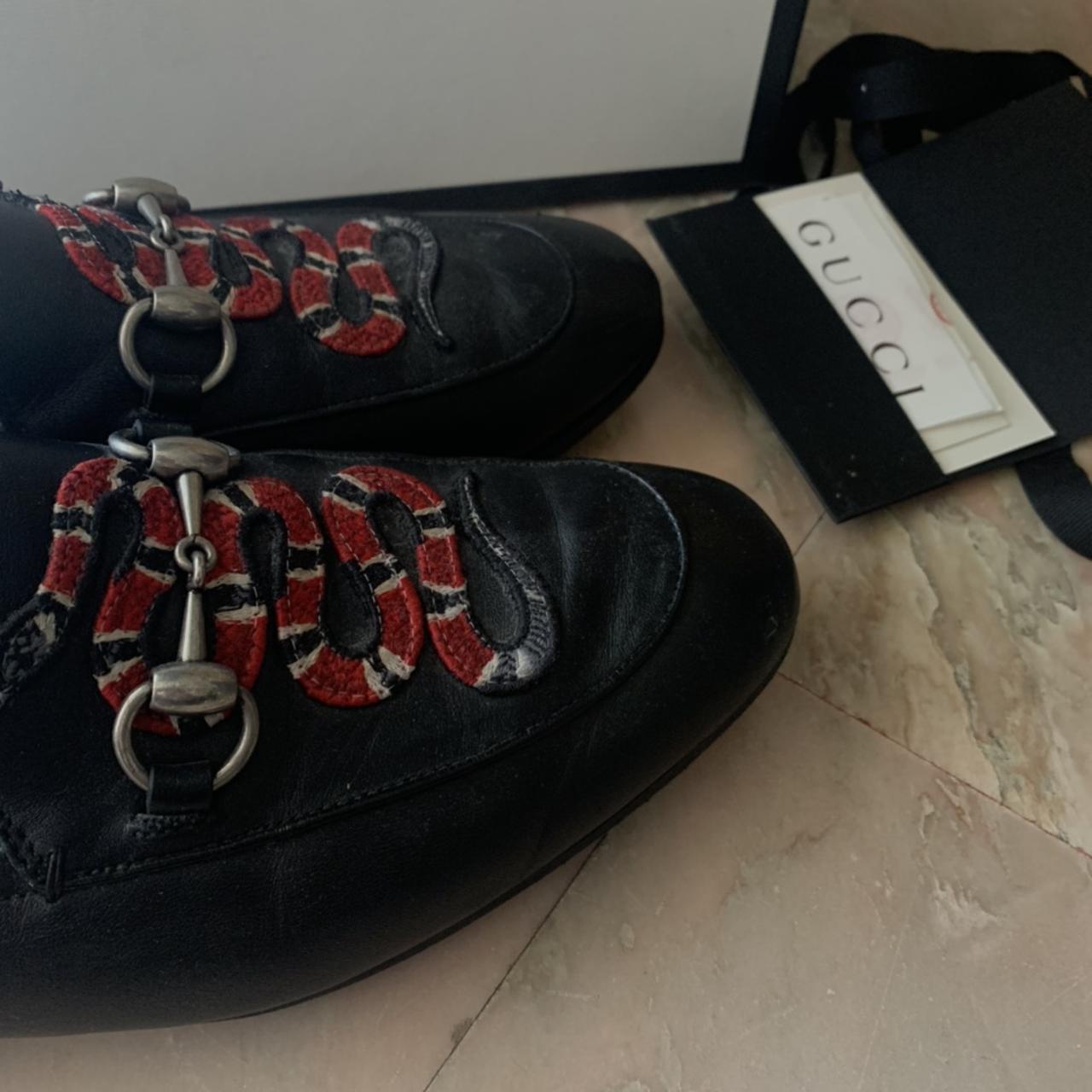 leather loafer with kingsnake