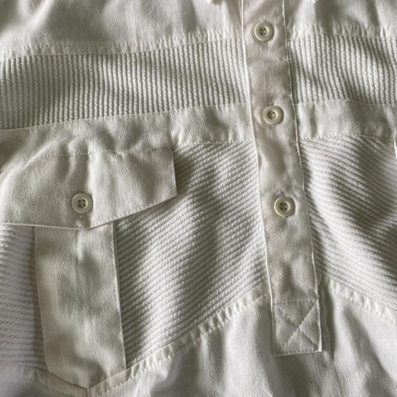 Vintage 80s/ 90s White light polo shirt with... - Depop