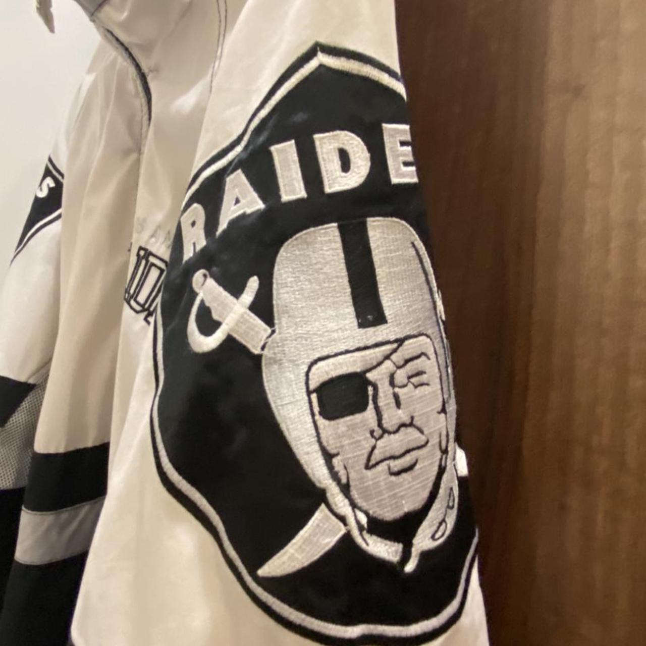 Vintage Pro Player Oakland Raiders leather jacket in - Depop