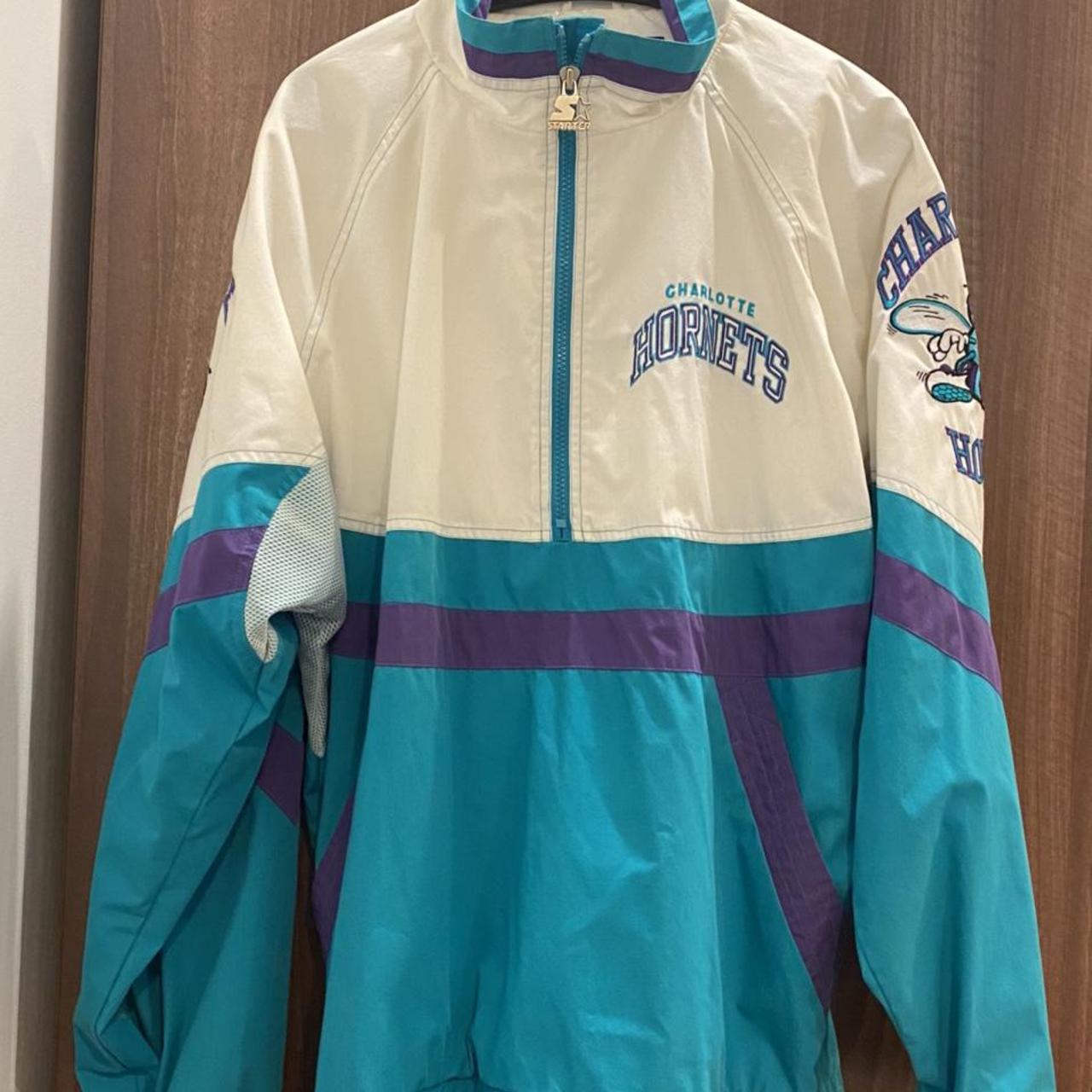 Charlotte Hornets Vintage 90s Starter Pinstripe - Depop