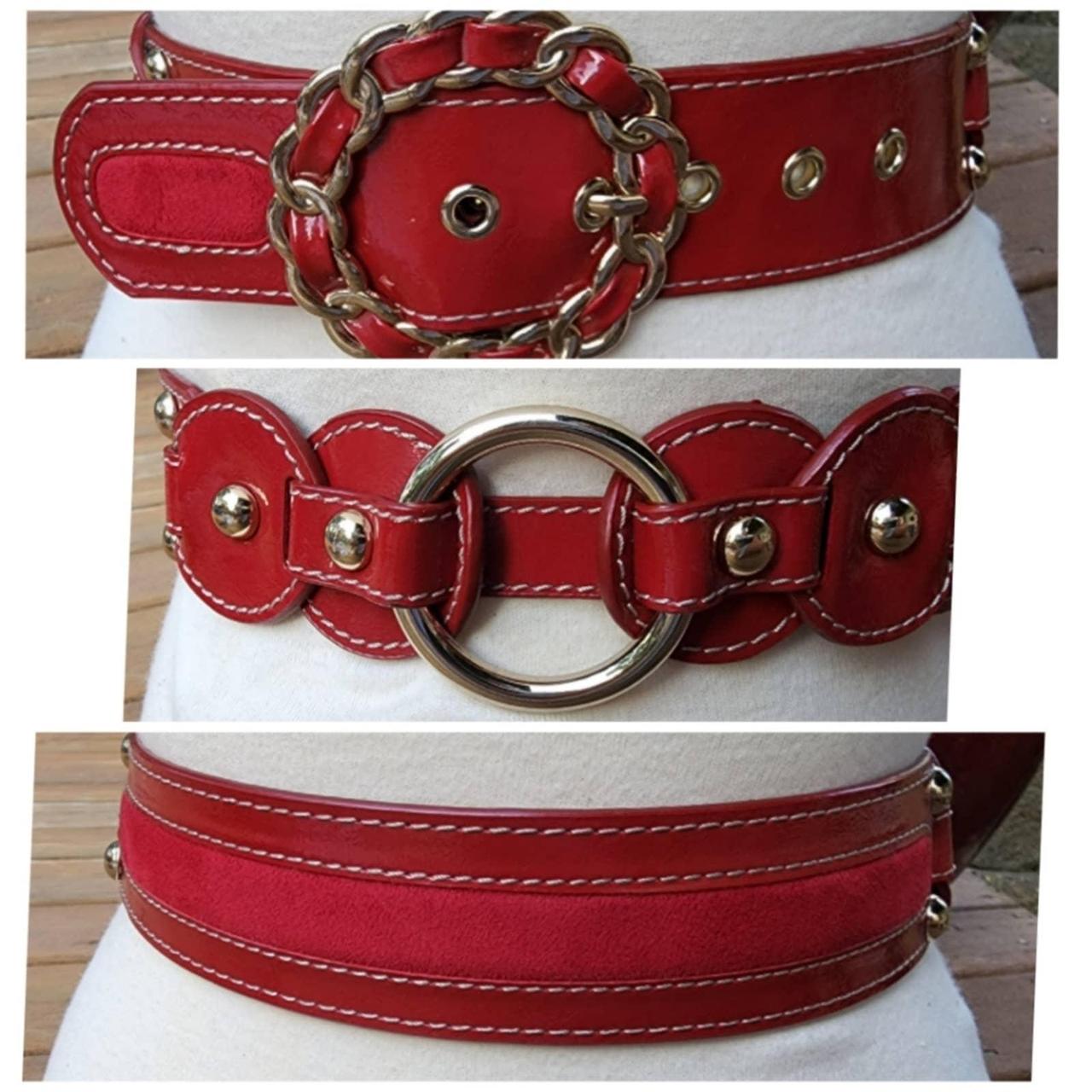 American Vintage Women's Red and Gold Belt