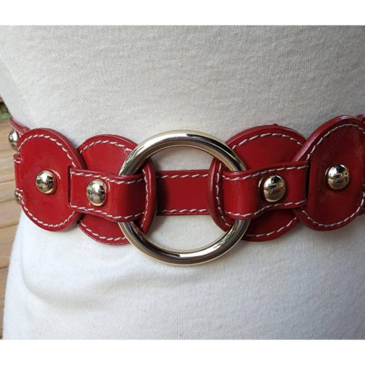 American Vintage Women's Red and Gold Belt (3)