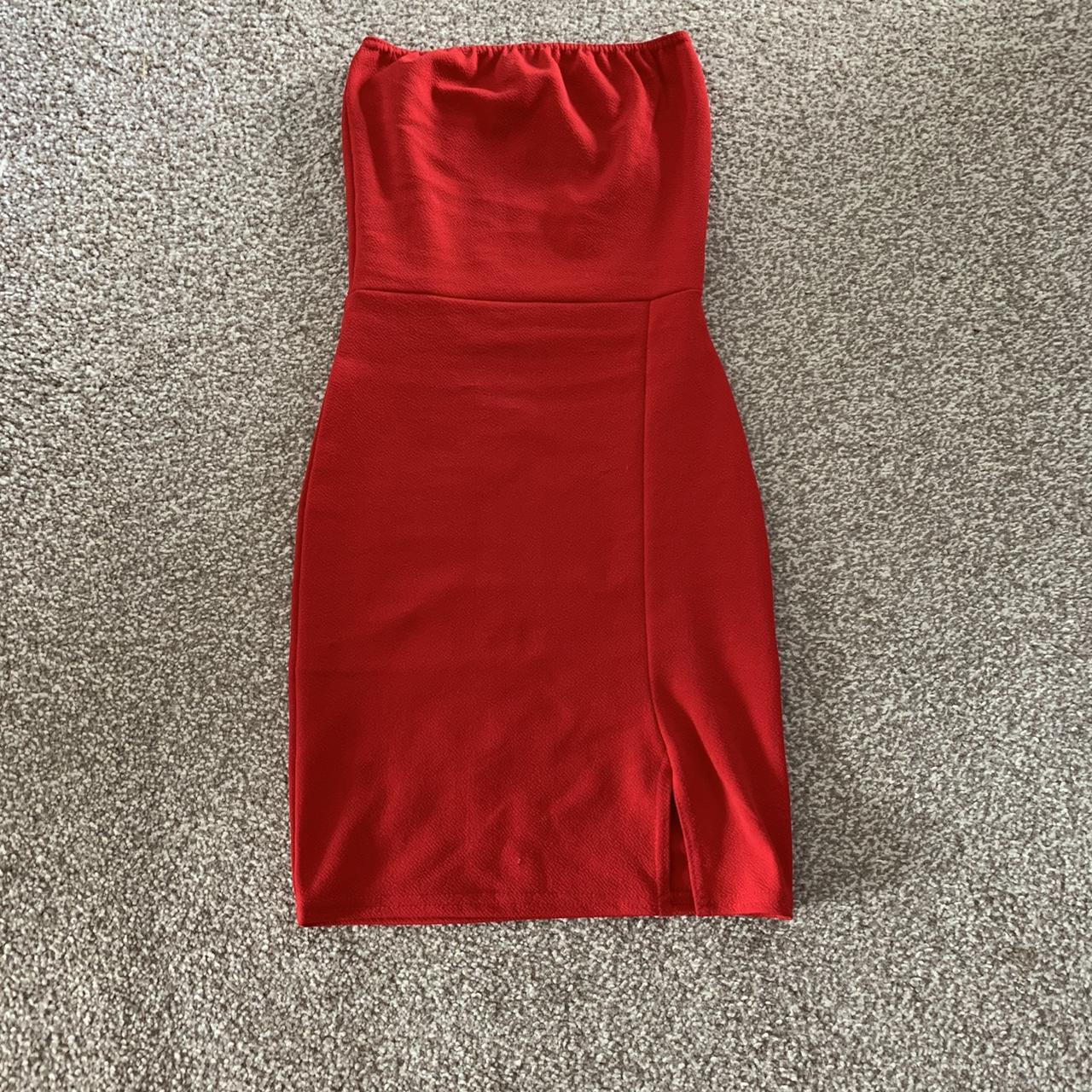 boohoo red shirt dress