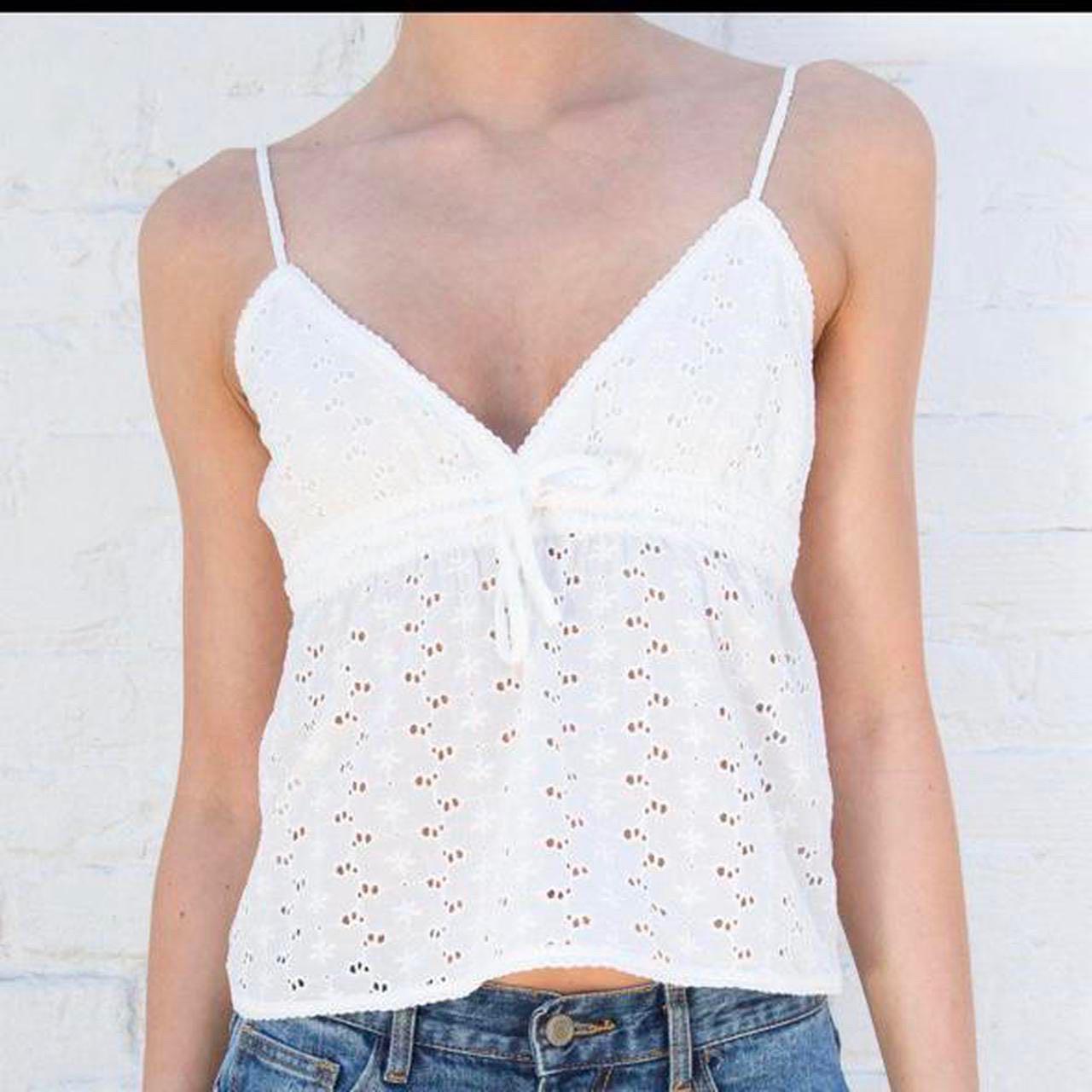 Brandy Melville White Edith Tank Top Good condition... - Depop