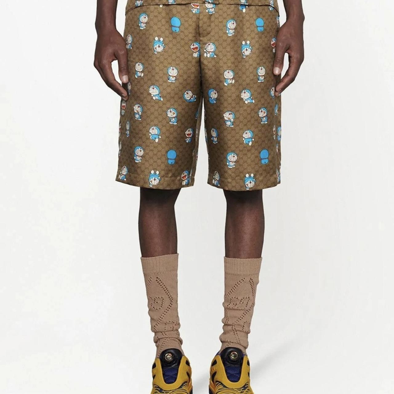 Gucci Doraemon X GG Silk Shorts in Natural for Men