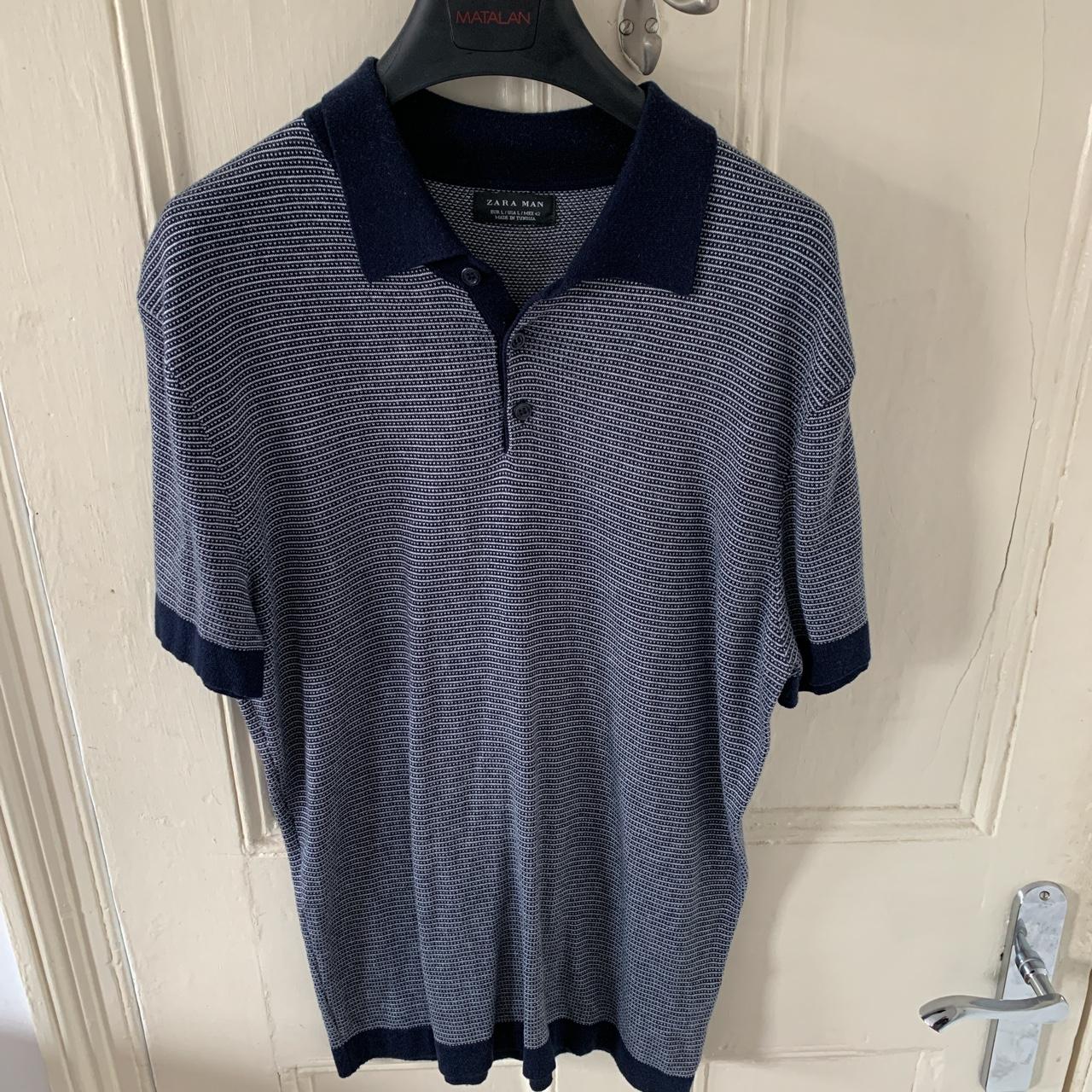 Zara Men's Navy Polo-shirts | Depop