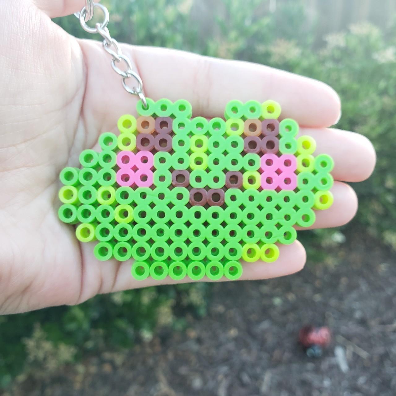 Handmade Pixel art keychain! CUTE FROGGY FACE... - Depop