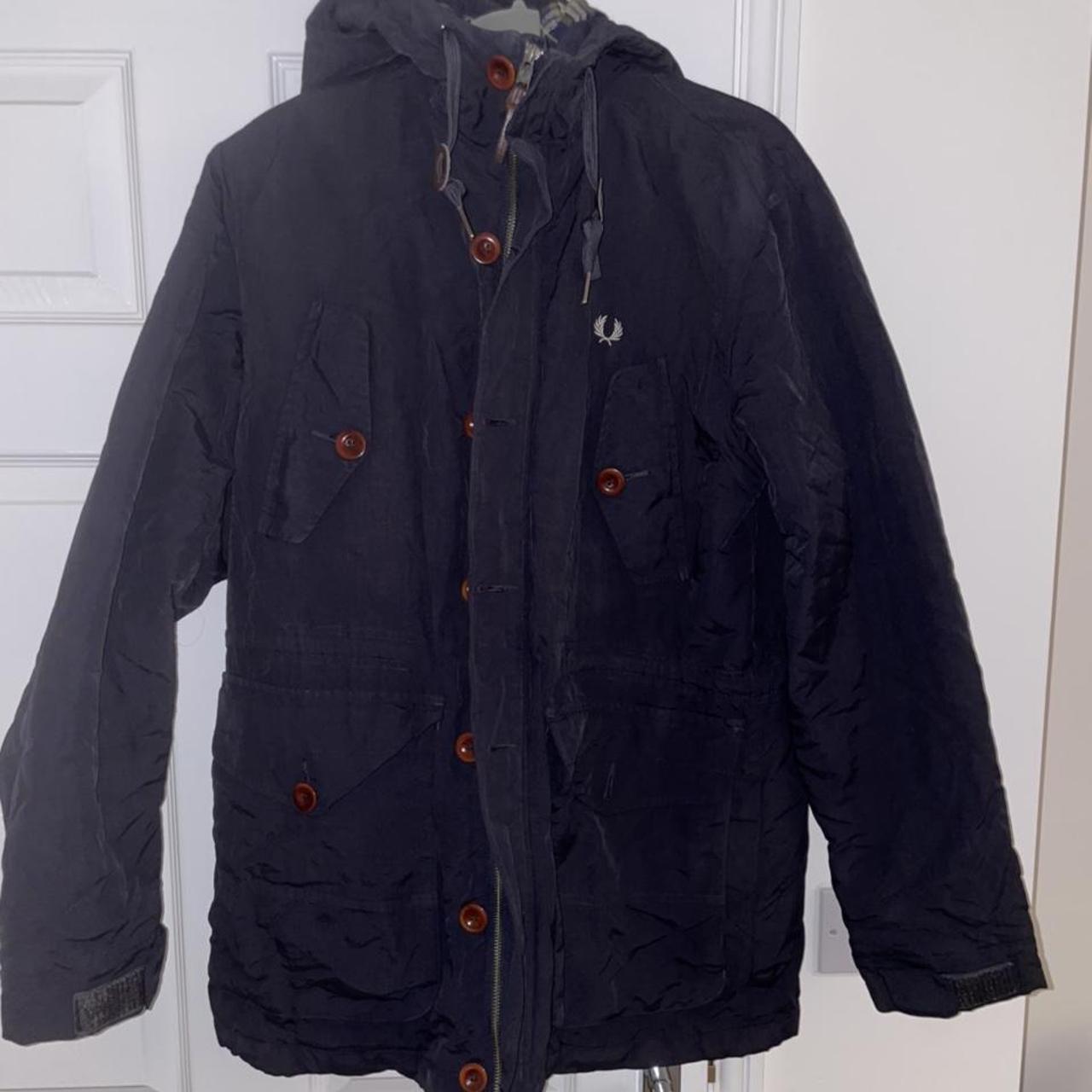 Navy Blue Fred Perry Mountain Parka. Size M.... - Depop